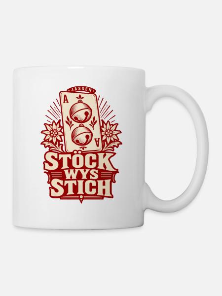 Stöck Wys Stich – Schellen-Ass Retro - Tasse - Weiß