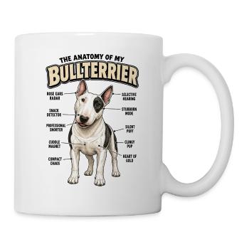 Lustiges Bullterrier Anatomie Hundebesitzer Spruch - Tasse - Weiß - Rechts