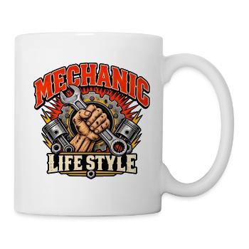 Lebensstil als Mechaniker - Tasse - Weiß - Rechts