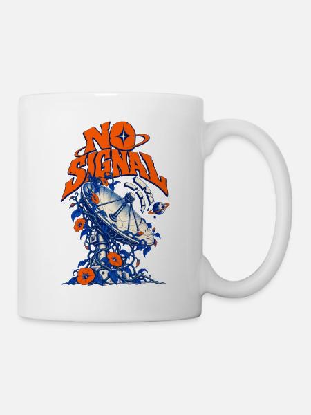 No Signal Retro Raumblumen - Tasse - Weiß
