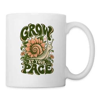 Grow At Your Pace - Tasse - Weiß - Rechts