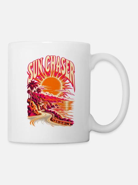 Sun Chaser Retro Sunset - Tasse - Weiß