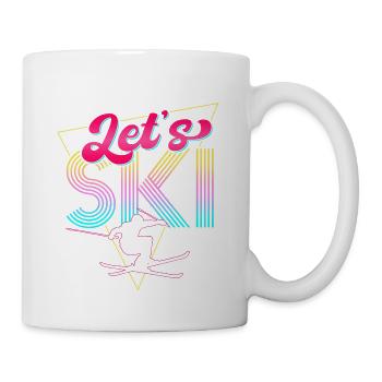 Let's Ski Neon Retro Skier - Tasse - Weiß - Rechts