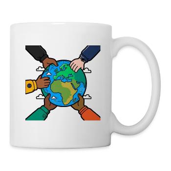 Hände vereint für den Planeten - Tasse - Weiß - Rechts