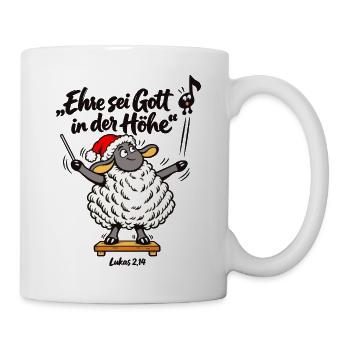 Chorleiter Geschenk Dirigent Weihnachten Schaf - Tasse - Weiß - Rechts