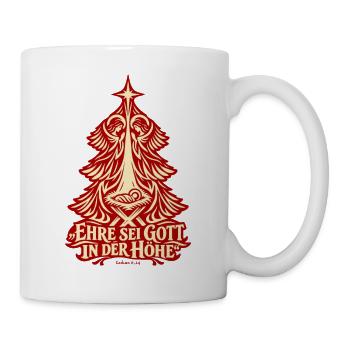 Ehre sei Gott in der Höhe Weihnachtsbaum Engel - Tasse - Weiß - Rechts