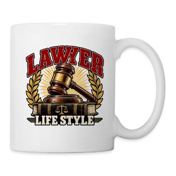 Anwalts-Lebensstil-Emblem - Tasse - Weiß - Rechts