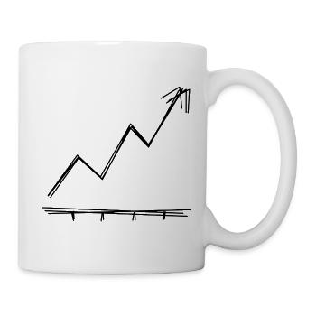 Aktienkurs handgezeichnet - Tasse - Weiß - Rechts