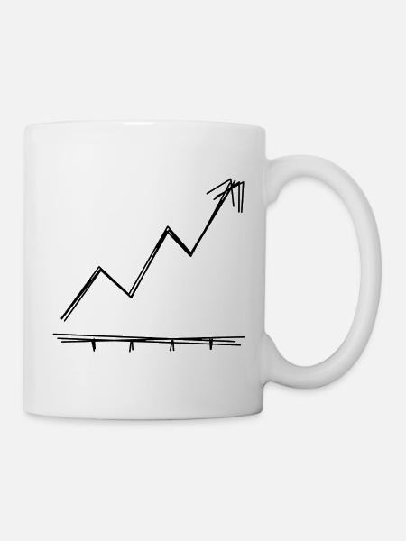 Aktienkurs handgezeichnet - Tasse - Weiß