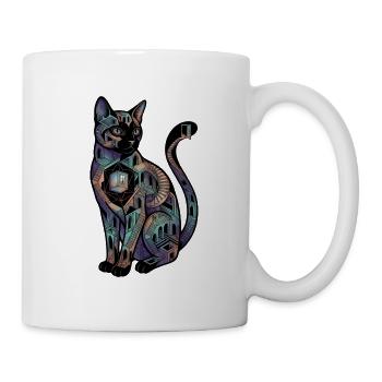 Surreale Katze mit Treppen – Optische Täuschung  - Tasse - Weiß - Rechts