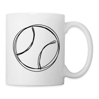 Tennisball handgezeichnet - Tasse - Weiß - Rechts