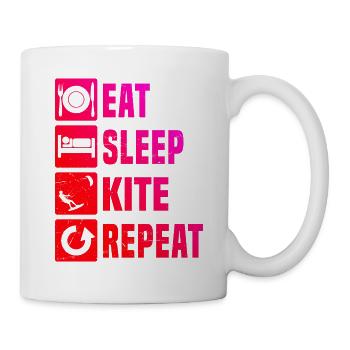 Geschenkidee für einen Kiteboarder mit Wassersport - Tasse - Weiß - Rechts