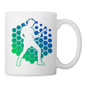 Geschenkidee für einen Gitarren-Fan mit E-Gitarre - Tasse - Weiß - Rechts