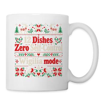 12 Gerichte Null Selbstkontrolle Polnisches Weihnachten - Tasse - Weiß - Rechts
