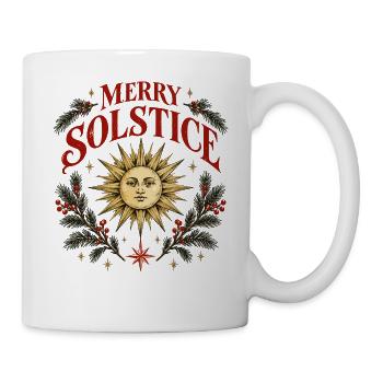 Fröhliche Sonnenwende Wintersonne Volksdesign - Tasse - Weiß - Rechts