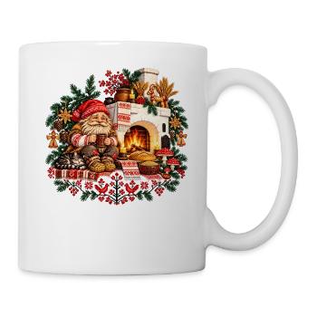 Weihnachts-Domovoi-Design des slawischen Herdgeistes - Tasse - Weiß - Rechts