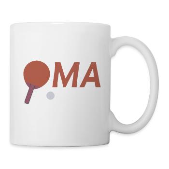 Oma mit Tischtennis – Rot - Tasse - Weiß - Rechts