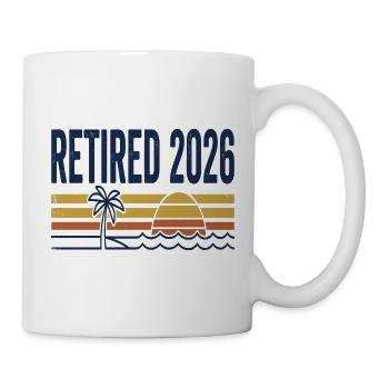Ruhestand 2026 Strandpalme Sunset - Tasse - Weiß - Rechts