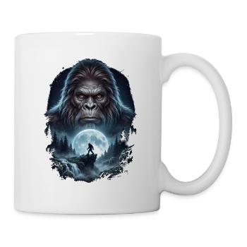 Bigfoot vor dem Mond Mondlicht mystischer Affe - Tasse - Weiß - Rechts