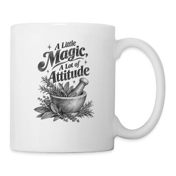 Kleines Zauberrezept, viel Attitüde - Tasse - Weiß - Rechts