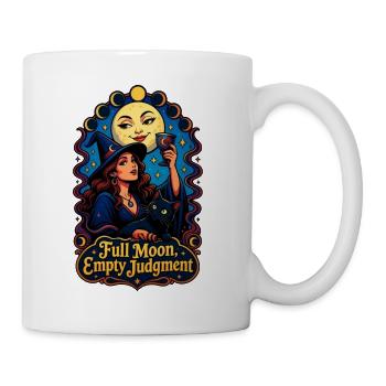 Vollmond Urteil: Hexe und Katze - Tasse - Weiß - Rechts