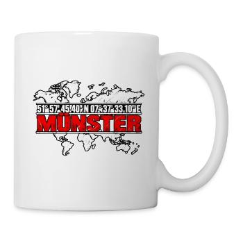 Münster Koordinaten Weltkarte Rot - Tasse - Weiß - Rechts
