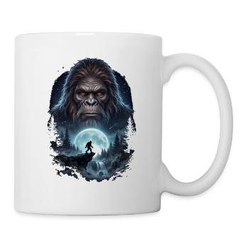 Bigfoot vor dem Mond Mondlicht mystischer Affe - Tasse - Weiß - Rechts
