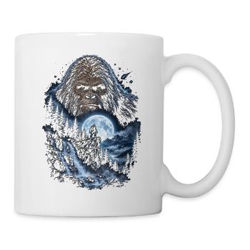 Bigfoot vor dem Mond Mondlicht mystischer Affe - Tasse - Weiß - Rechts