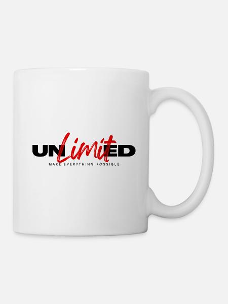 Unlimited – Motivation Erfolg Mindset Spruch - Tasse - Weiß