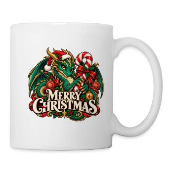 Merry Christmas Drache Weihnachten Zuckerstange - Tasse - Weiß - Rechts