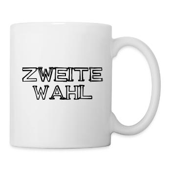 Zweite Wahl Schriftzug handgezeichnet - Tasse - Weiß - Rechts