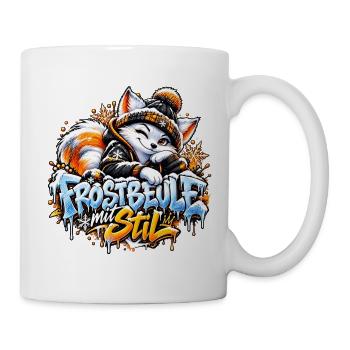 Frostbeule mit Stil – Der coole Winterfuchs - Tasse - Weiß - Rechts