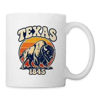 Texas Bison Sunset 1845 - Tasse - Weiß - Rechts