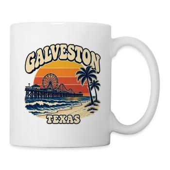 Galveston Pier Sunset Texas - Tasse - Weiß - Rechts