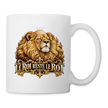 Der König bleibt der König – Königlicher Weißkopf-Löwe - Tasse - Weiß - Rechts