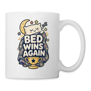 BED WINS AGAIN Nickerchen - Tasse - Weiß - Rechts