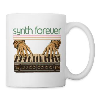 Synthesizer Hände Retro Keyboard Musiker - Tasse - Weiß - Rechts
