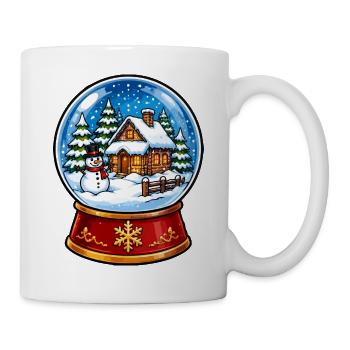 Winterwald Schneekugel Motive - Tasse - Weiß - Rechts