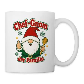 Chef-Gnom der Familie Weihnachten Familienfest - Tasse - Weiß - Rechts