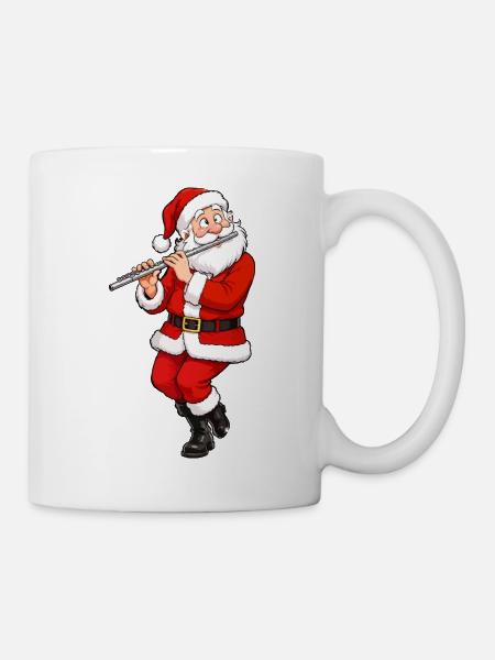 Weihnachts-Santa Flötenmelodie - Tasse - Weiß