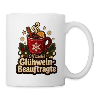 Offizielle Glühwein-Beauftragte Weihnachtsmarkt - Tasse - Weiß - Rechts