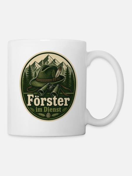 Förster im Dienst Kostüm Wald Verkleidung Fasching - Tasse - Weiß