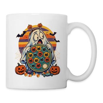 Halloween-Gespenst mit Token-Board-Panik - Tasse - Weiß - Rechts