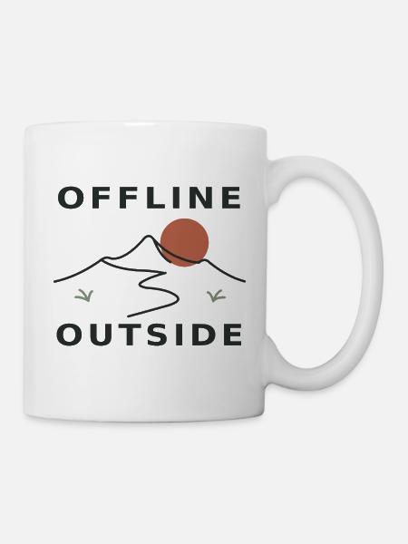 Offline Outside – Berge & Natur - Tasse - Weiß