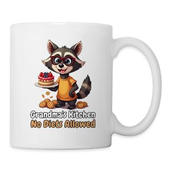 Grandma's Kitchen: No Diets Allowed – Oma Waschbär - Tasse - Weiß - Rechts