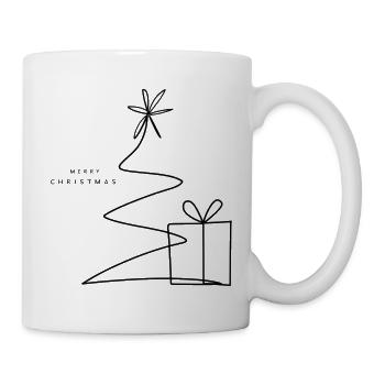 One Line Christmas Tree & Gift - Tasse - Weiß - Rechts