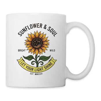 Sonnenblume Sunflower LET YOR LIGHT SHINE - Tasse - Weiß - Rechts
