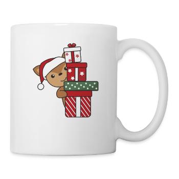 Reh Weihnachten Geschenk Winter Tiere Rehe - Tasse - Weiß - Rechts