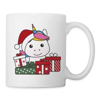 Einhorn Weihnachten Geschenk Winter Tiere Einhorn - Tasse - Weiß - Rechts