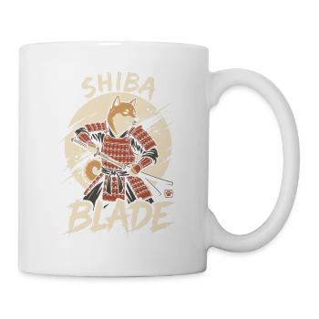 Shiba Samurai mit Klinge - Tasse - Weiß - Rechts
